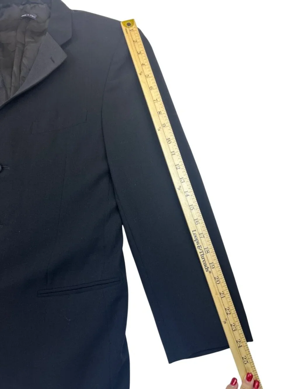 Vtg Giorgio Armani Size 38R (IT 48 / EU 48) Black Wool Blazer Sports Coat
